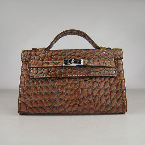 AAA Hermes Kelly 22 CM France Python Leather Handbag Light Coffee H008 On Sale